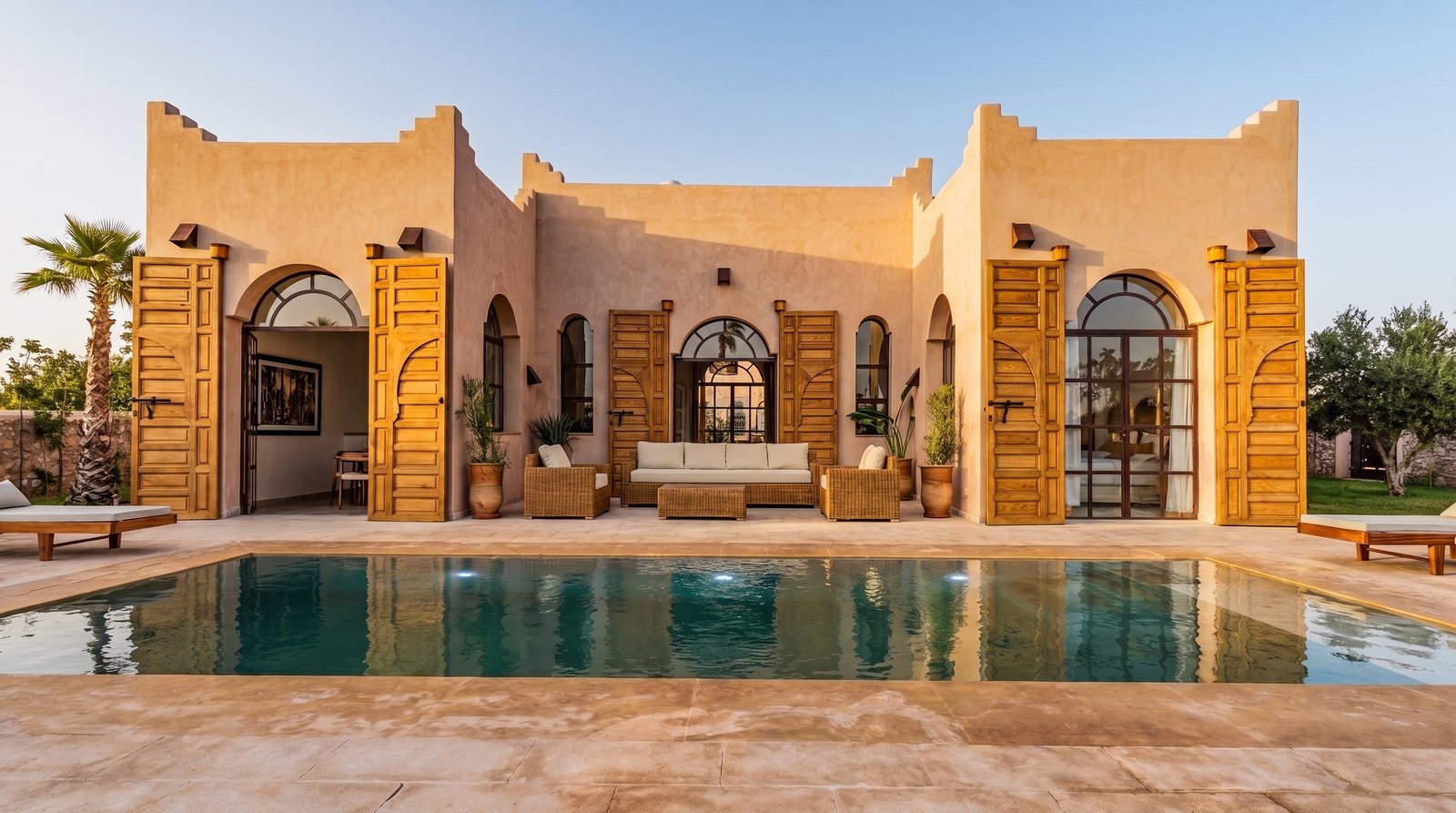La façade de la villa témoin, près d'Essaouira