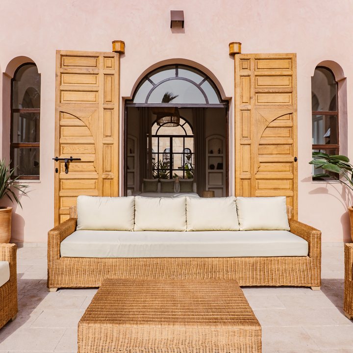 Le patio d'une villa du programme