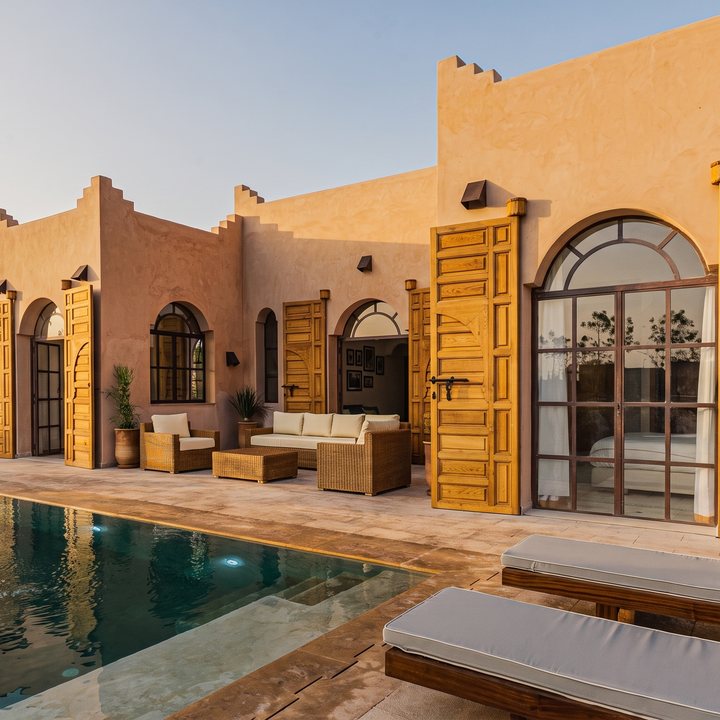 Une villa livrée, vue depuis la terrasse